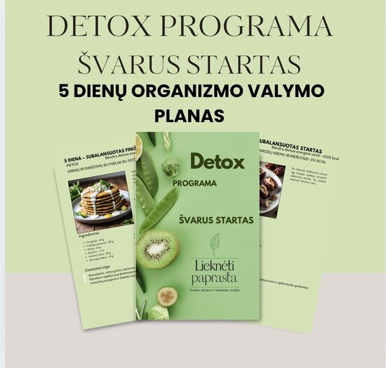 Švarus startas – 5 dienų detoksikacijos programa PDF Formatu