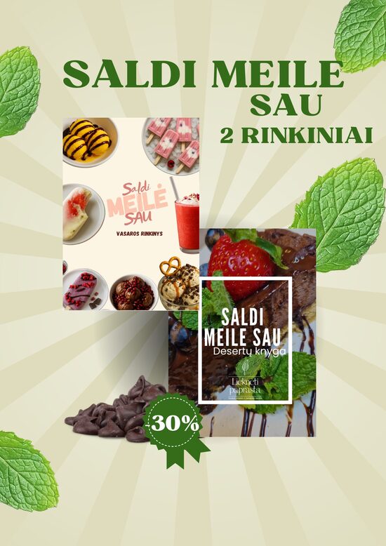 Desertų knygų rinkinys -  saldūs potyriai be sąžinės graužimo. PDF  formatu
